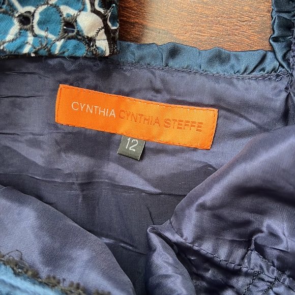 Cynthia Steffe Navy Blue Floral Eyelet Dress - Picture 5 of 8